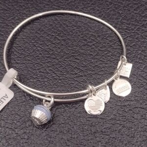Alex and Ani Silver Adjustable Charm Bracelet with Cupcake New Old Stock NOS